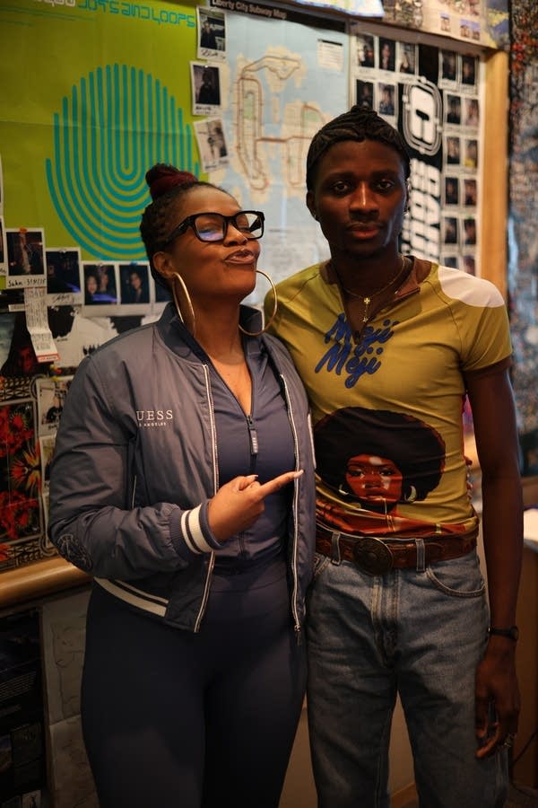 Sanni Brown and Taoheed Bayo posing for a photo