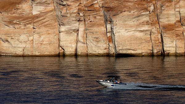 The water levels in Lake Powell, located near Page, Arizona, have dropped to historic lows and have become a symbol of the megadrought gripping the American Southwest.
