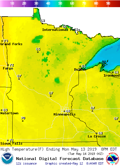 Fairly nice Mother’s Day weather; a shot at 80 by Thursday