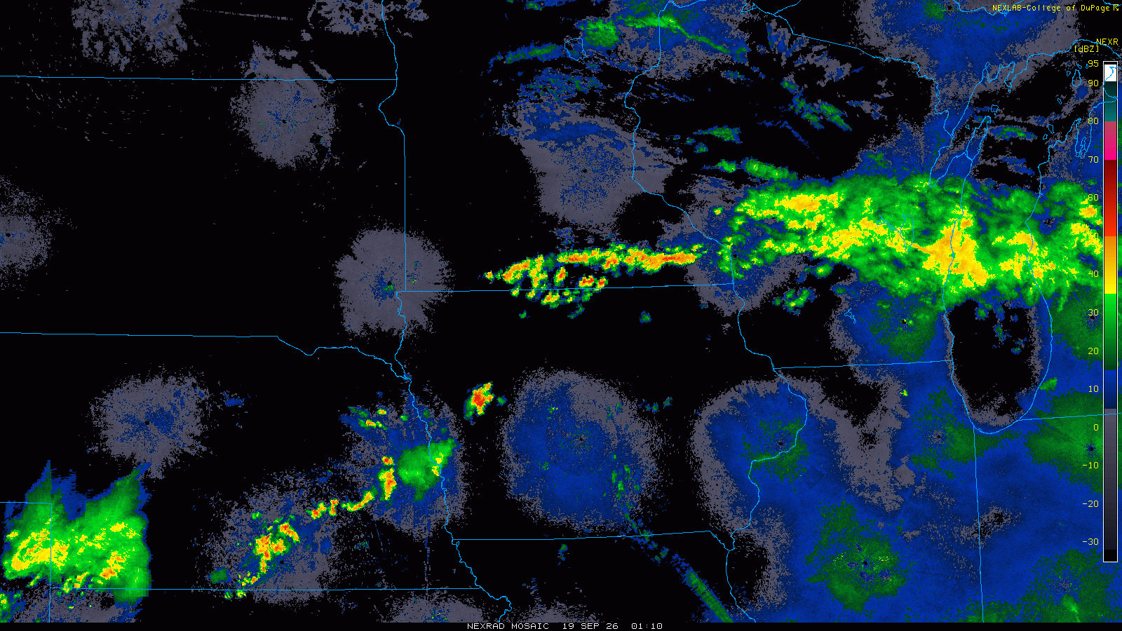 Radar loop from Friday 8 p.m. to Saturday 1 a.m.