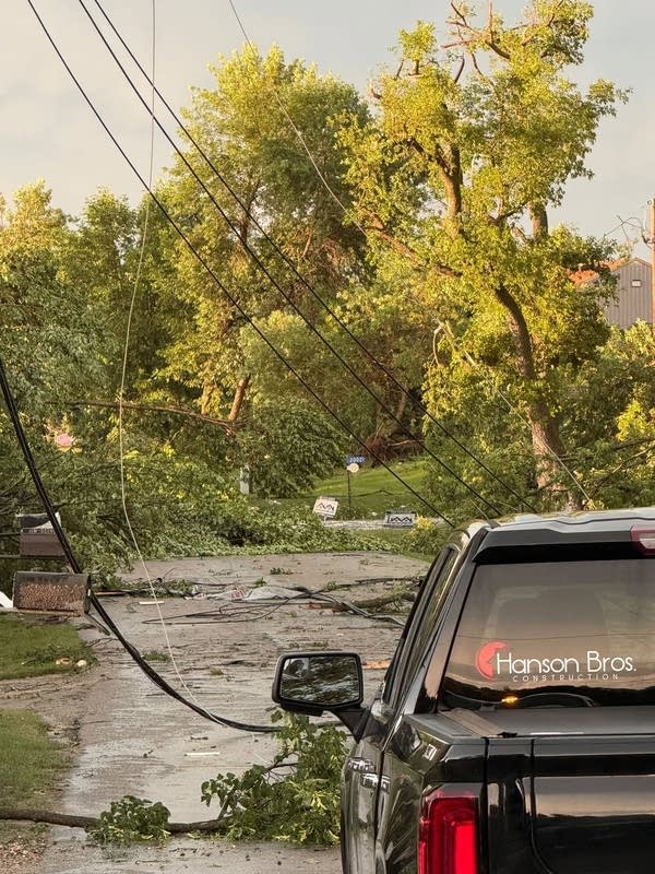 Downed trees and power lines in the wake of severe storms