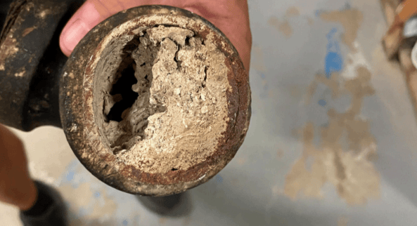 A calcified pipe