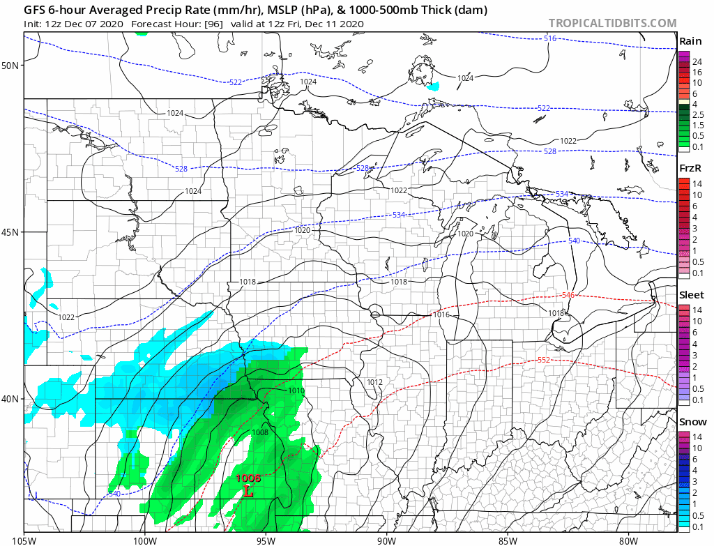 NOAA GFS model Friday and Saturday