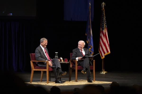 Chief Justice John Roberts speaks in Minnesota Tuesday