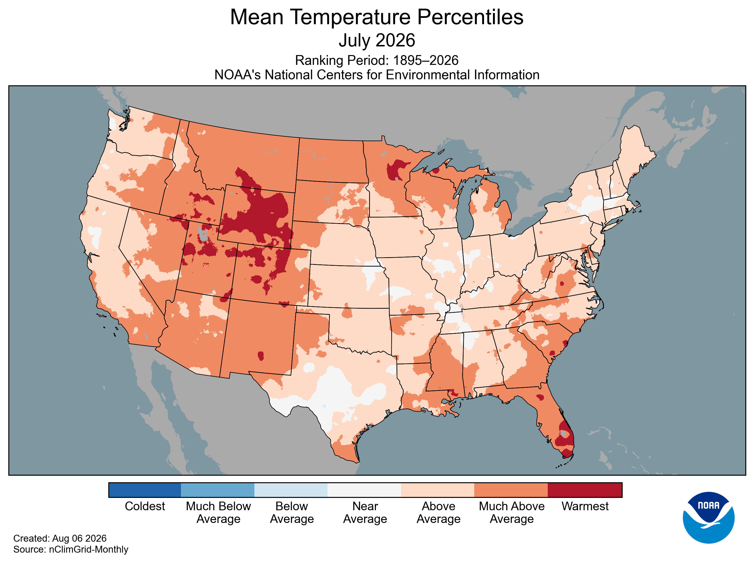 July 2026-mean temperature percentiles