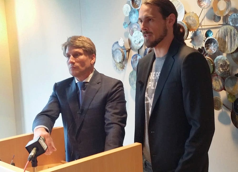 Chris Kluwe, right, and Clayton Halunen