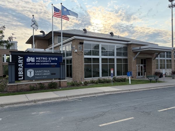 The exterior of a library