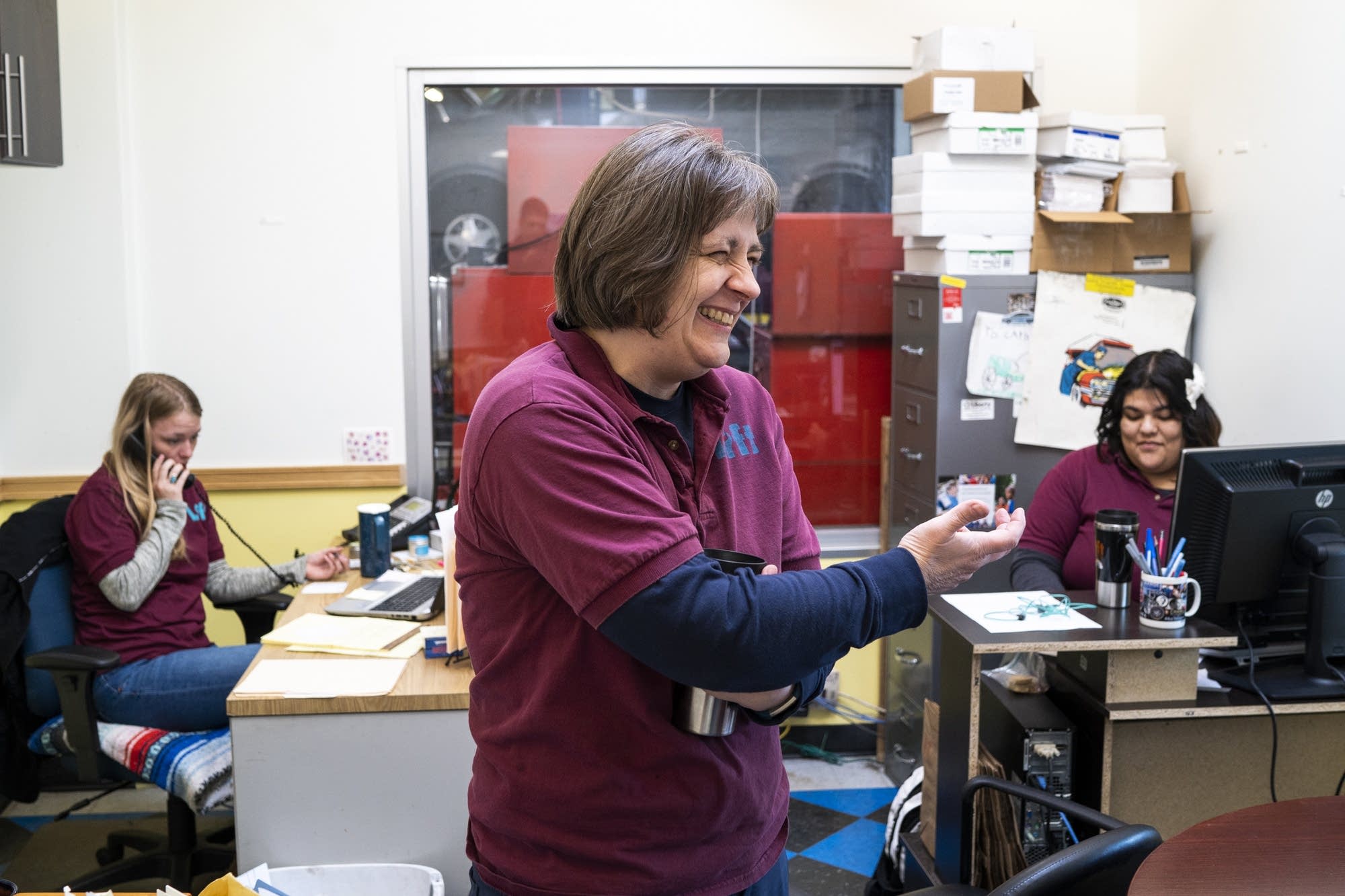 Lift Garage founder Cathy Heying laughs while telling a story