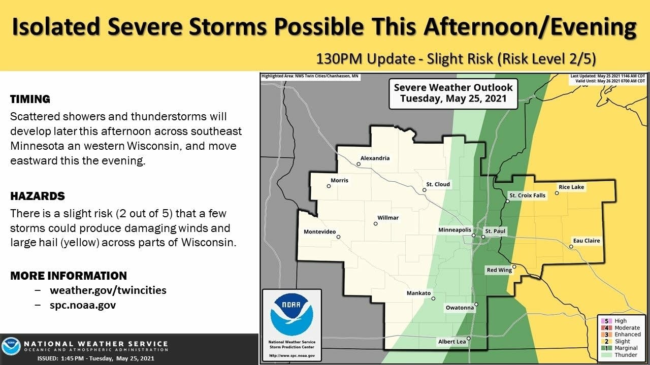 Nowcast: Line of storms likely to develop southeast of Twin Cities ...