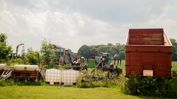Decades-old equipment and parts are scattered throughout Kellogg Family Farms.