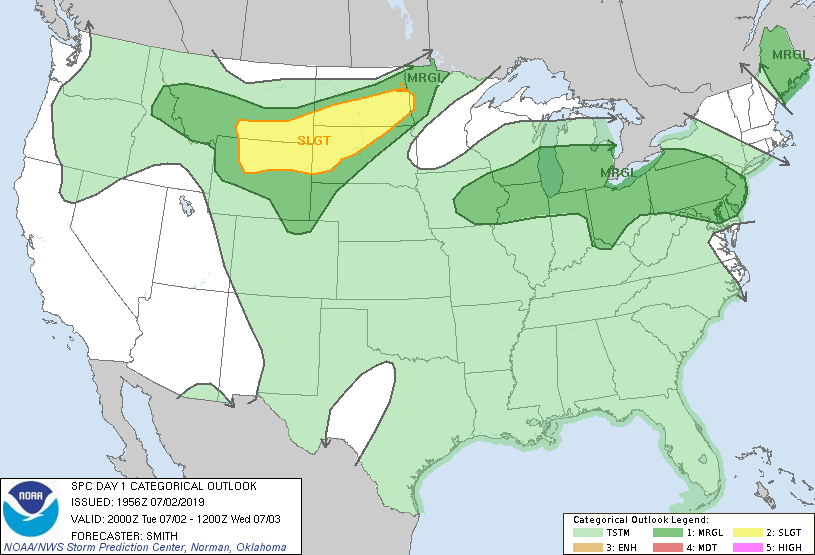 Shower/t-storm chances on the Fourth, but dry this weekend