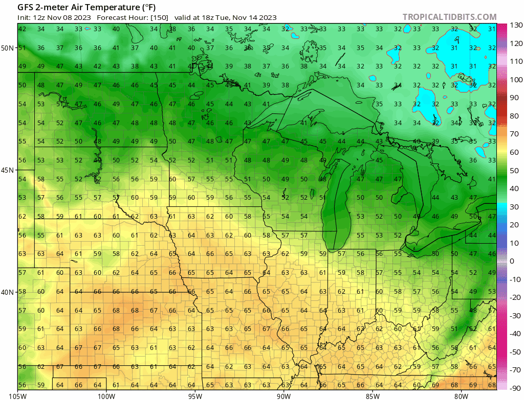 NOAA GFS temperature output
