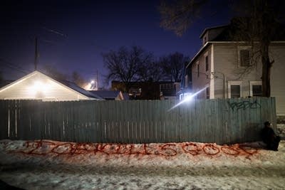 red words on snow