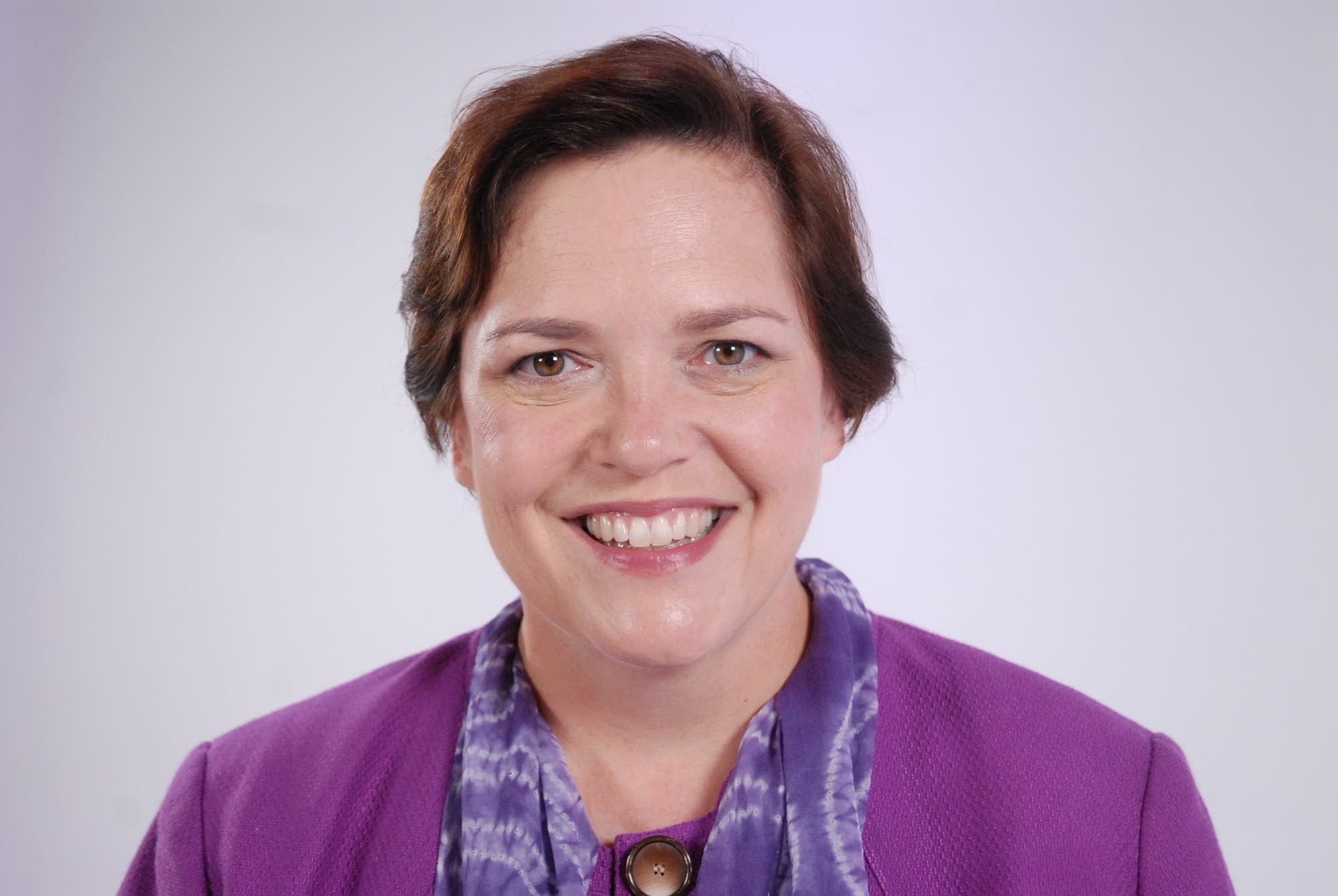 Margaret Anderson Kelliher sits for a portrait at KARE 11 studio.