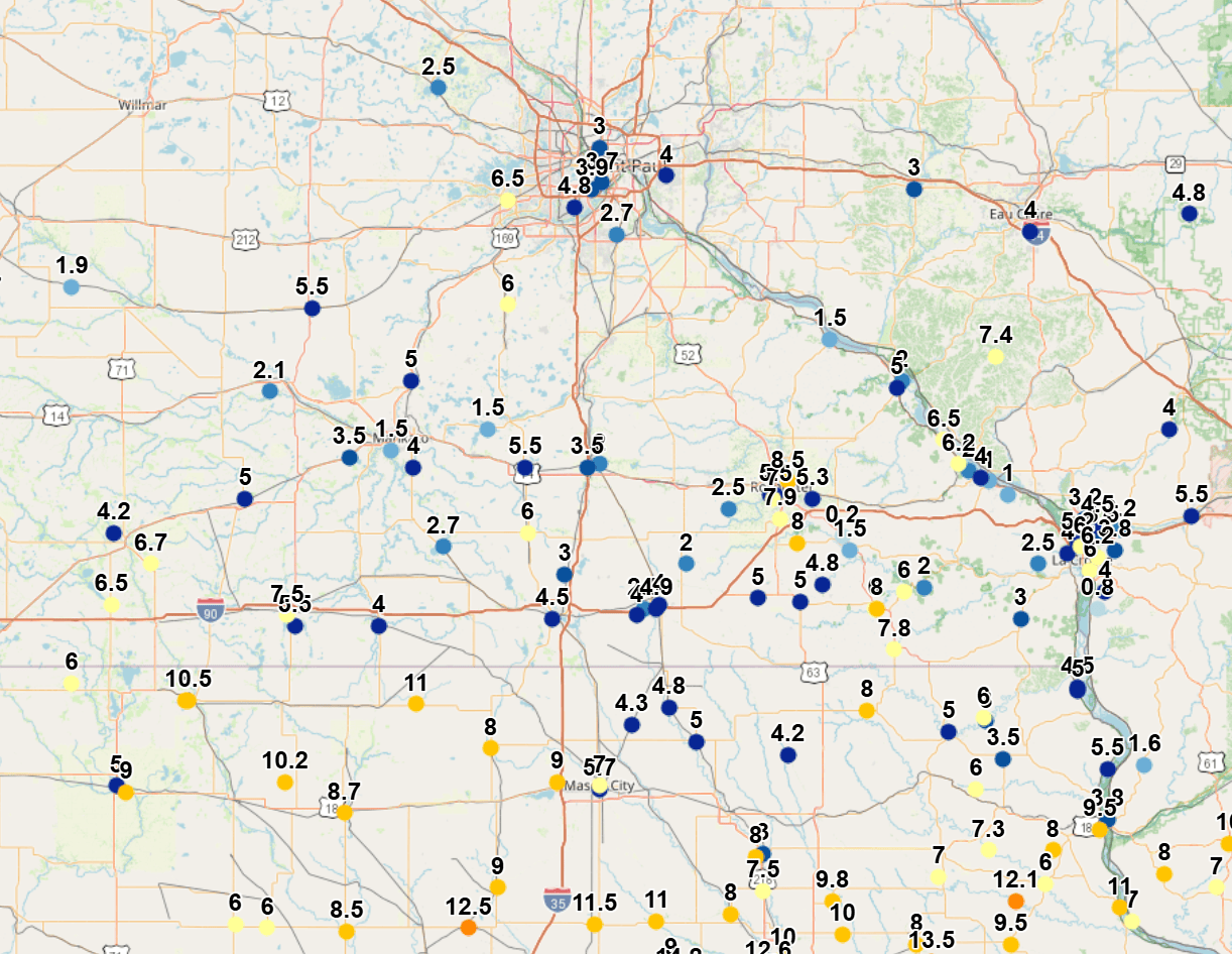 Snowfall totals so far