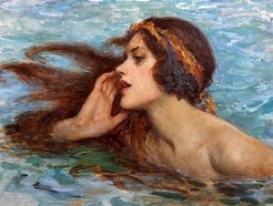 'A Water Sprite or Siren,' by William Henry Margetson (1861-1940).