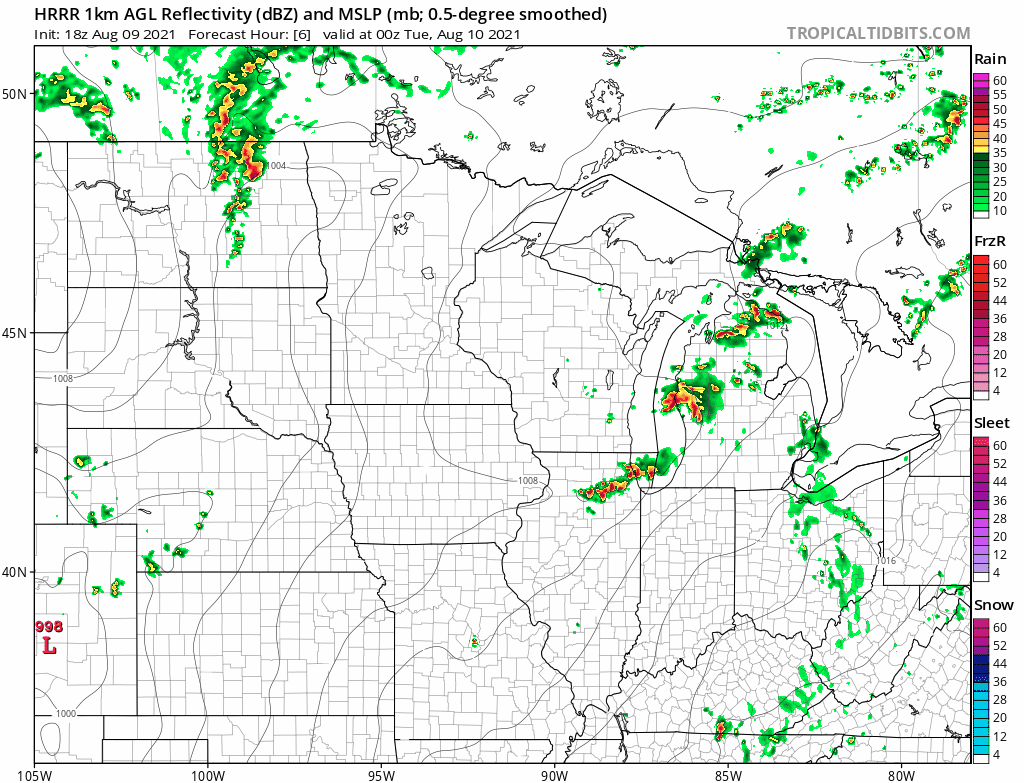 NOAA HRRR model 7 pm Monday to 9 am Tuesday