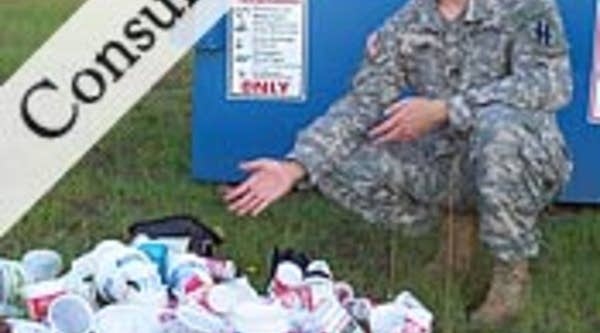 Capt. Andrew Lane of the Army National Guard -- aka "Captain Planet" -- with just some of the recyclables he's saved from the dump at Fort Stewart in Georgia.