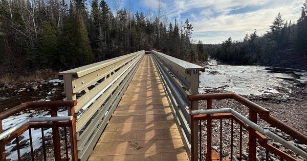 A view of a newly constructed bridge.