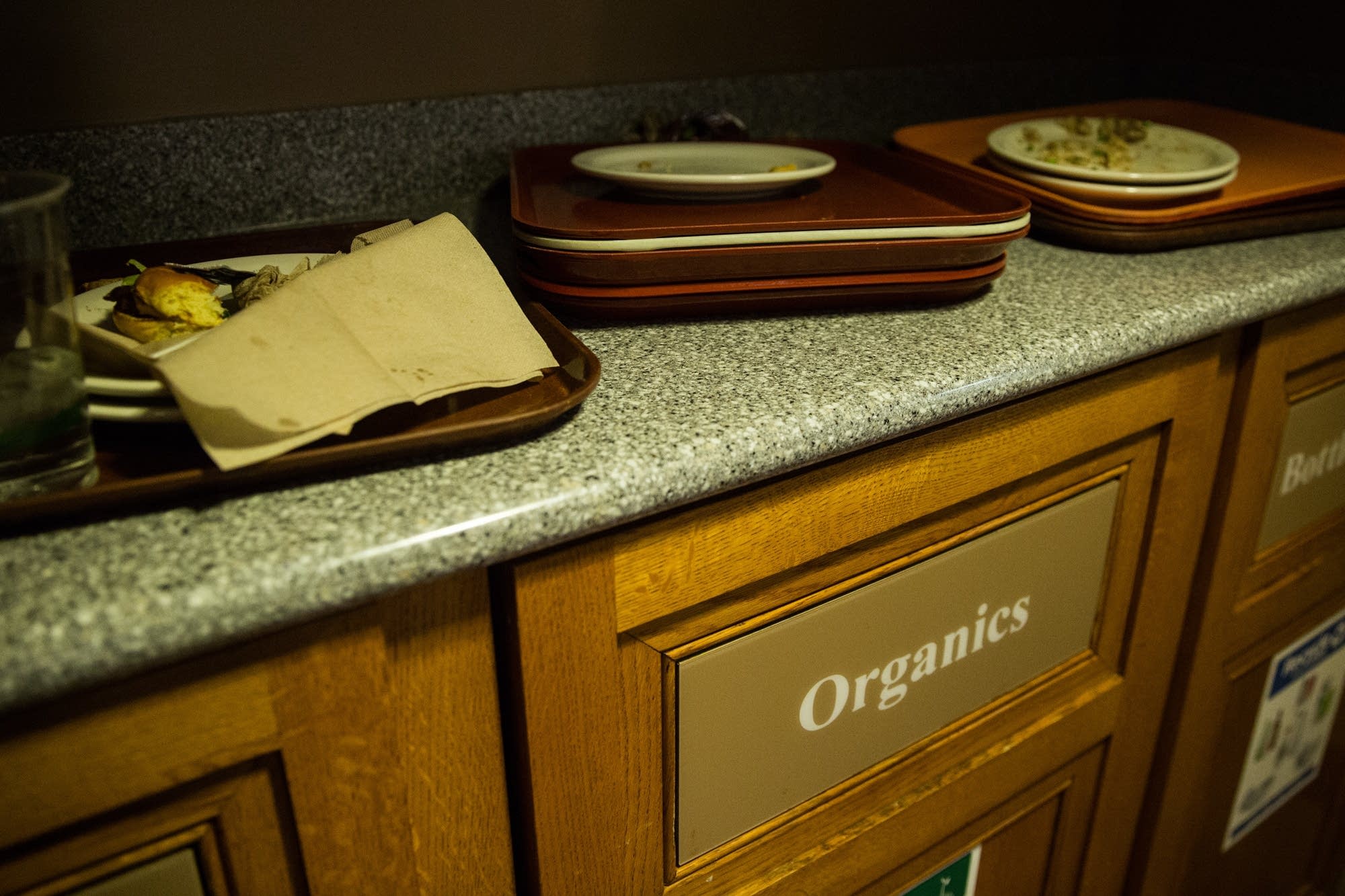 Organic bins inside the Rathskeller Cafe.