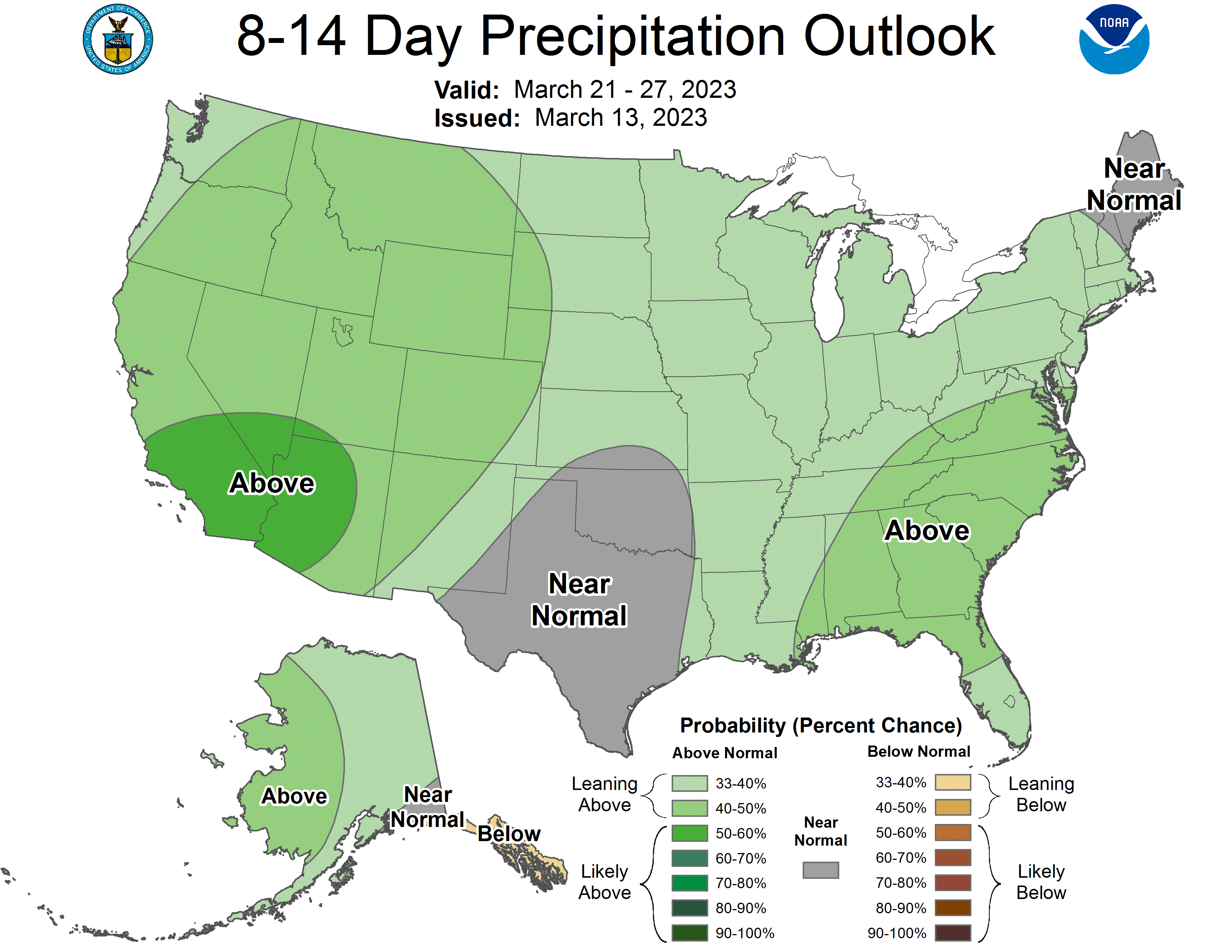 NOAA 8 to 14-day precipitation outlook