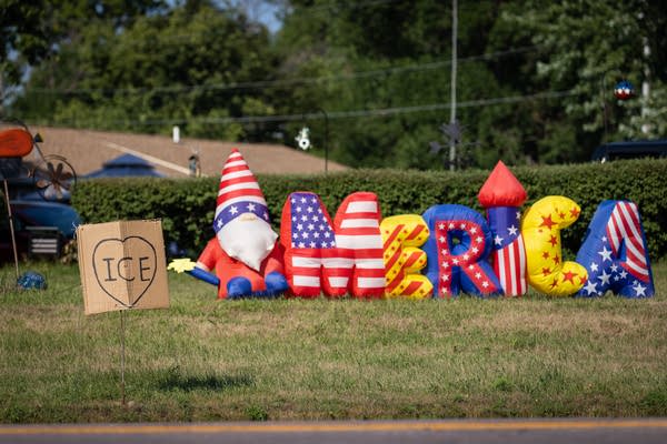 An inflatable America yard display