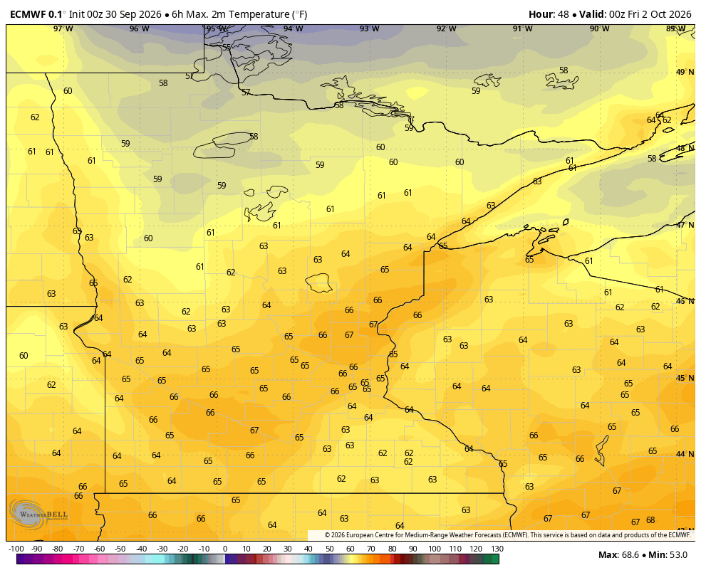 High temps Thursday
