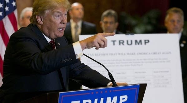 Donald Trump announcing his tax plan during a press conference at Trump Tower back in September.