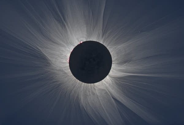 A white light image of the solar corona during totality