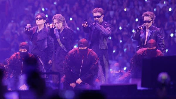 South Korean K-pop band BTS perform during their "Arirang" tour