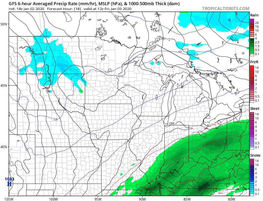 NOAA GFS model Friday