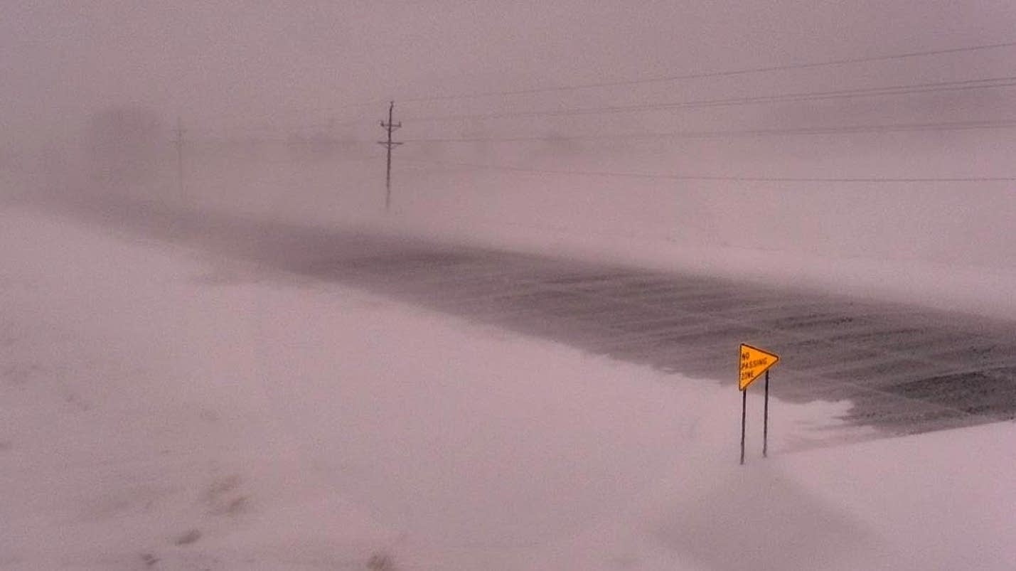 Blizzard conditions cause highway closures in Red River Valley