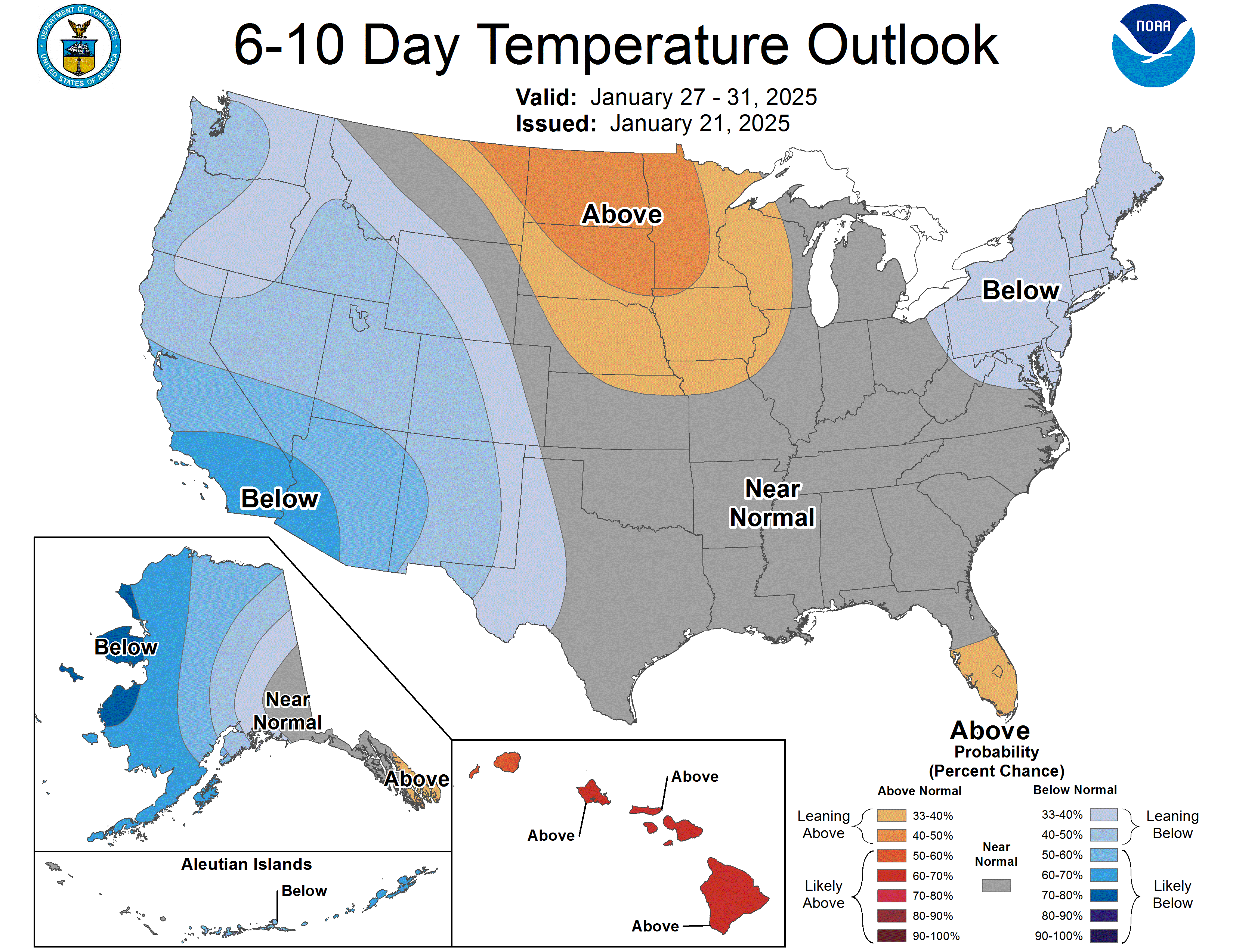 NOAA 6 to 10-day temperature outlook