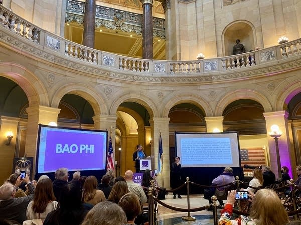 poet reading at the capitol
