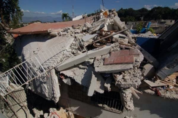 Collapsed building in Haiti