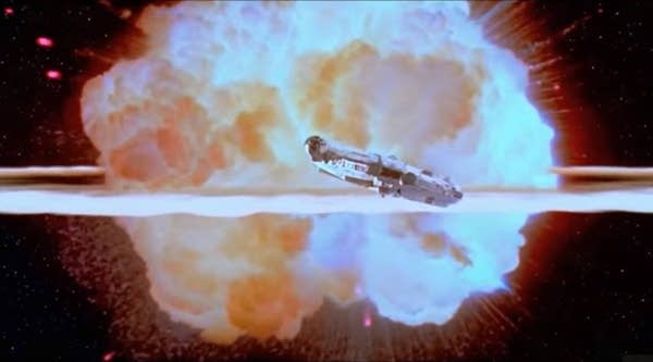 The second Death Star blowing up in "Return of the Jedi."
