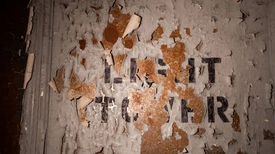 Cracked and peeling paint on a wall. 