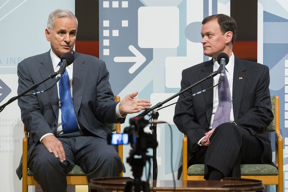 Dayton and Johnson debate in Duluth in 2014.