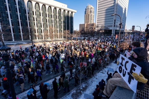 Thousands march in Minneapolis as part of nationwide ICE protests