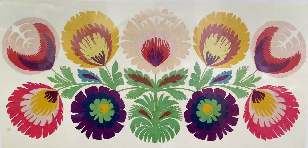 Polish folk artists created elaborate scissor art.