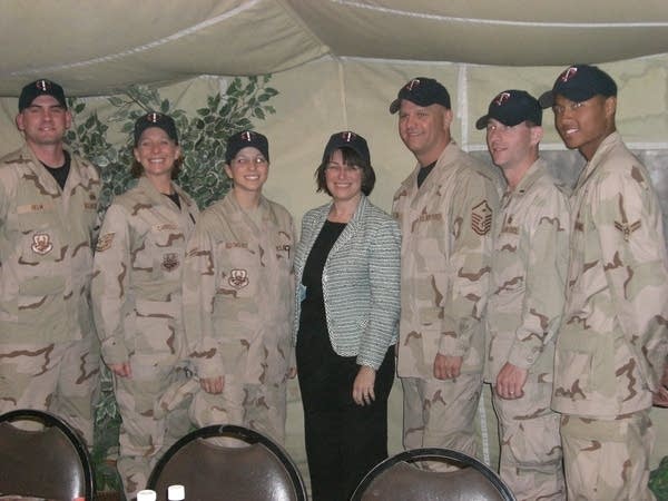 Klobuchar and troops