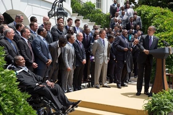 Baltimore Ravens meet President Obama