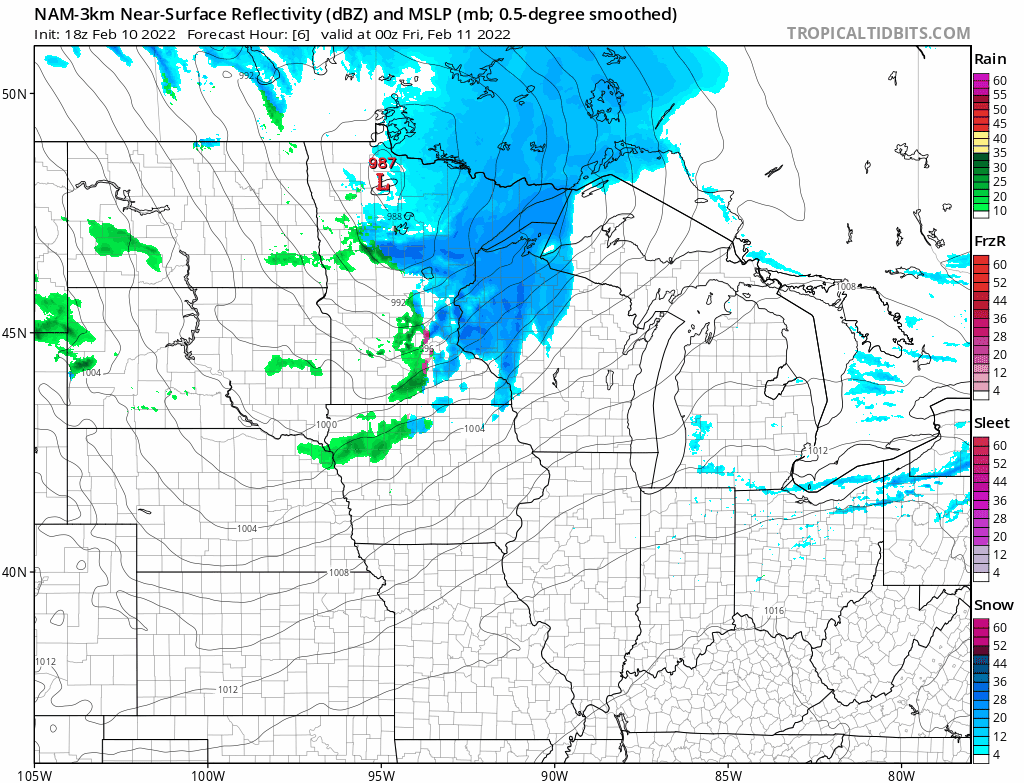 NOAA NAM 3 km model Friday