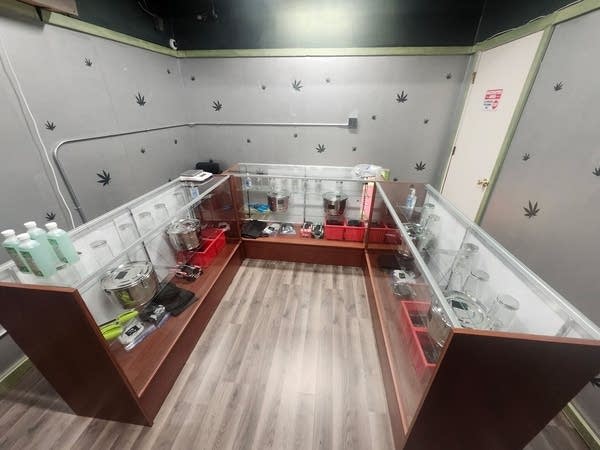 empty shelves in dispensary