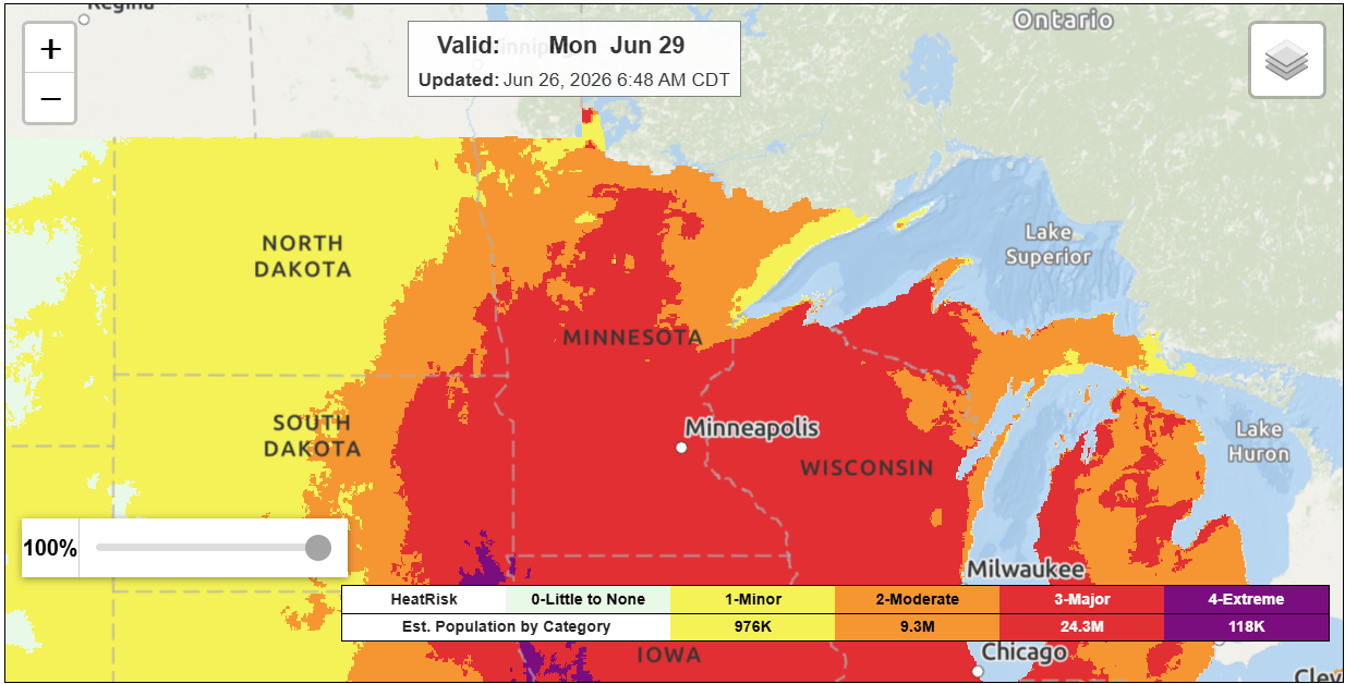 HeatRisk for Monday, June 29