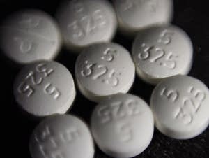 An arrangement of pills known as Percocet