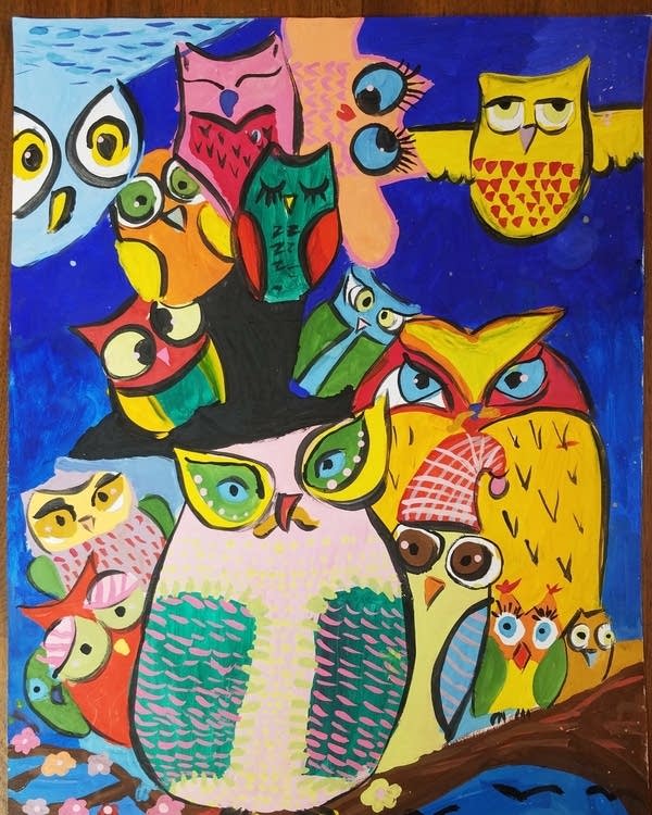 Owl art sent by Ukrainian kids to Minnesota is being auctioned off to help embattled country