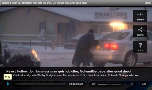 Homeless man pushes stuck cars  to amazement of TV viewers