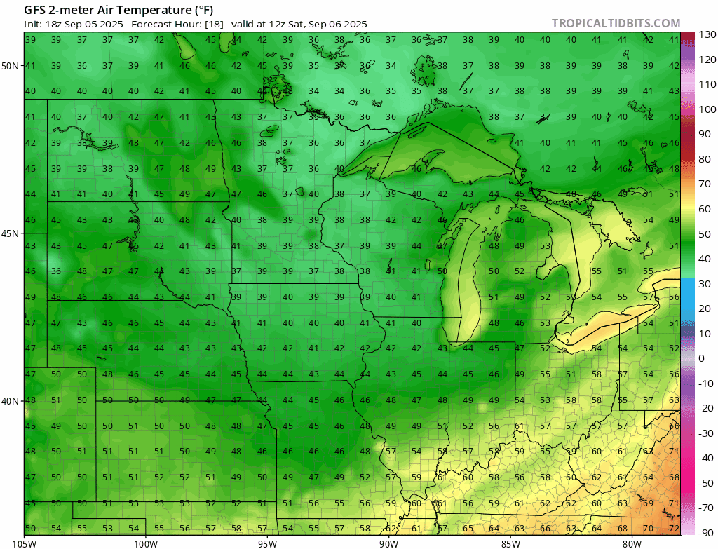 Cooler weekend ahead with a chance for light showers