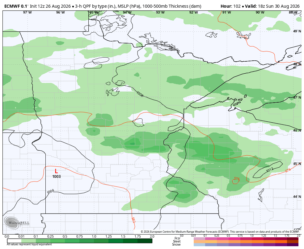 Saturday showers